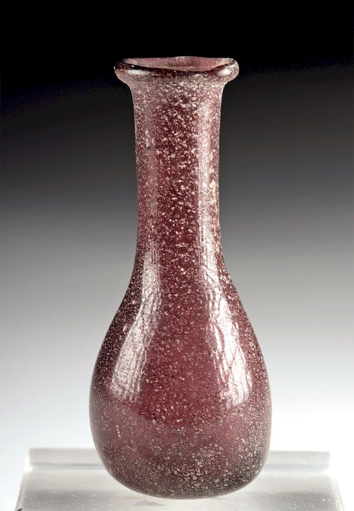 Appraisal: Miniature Roman Glass Vessel - Aubergine Hues Roman Imperial Period