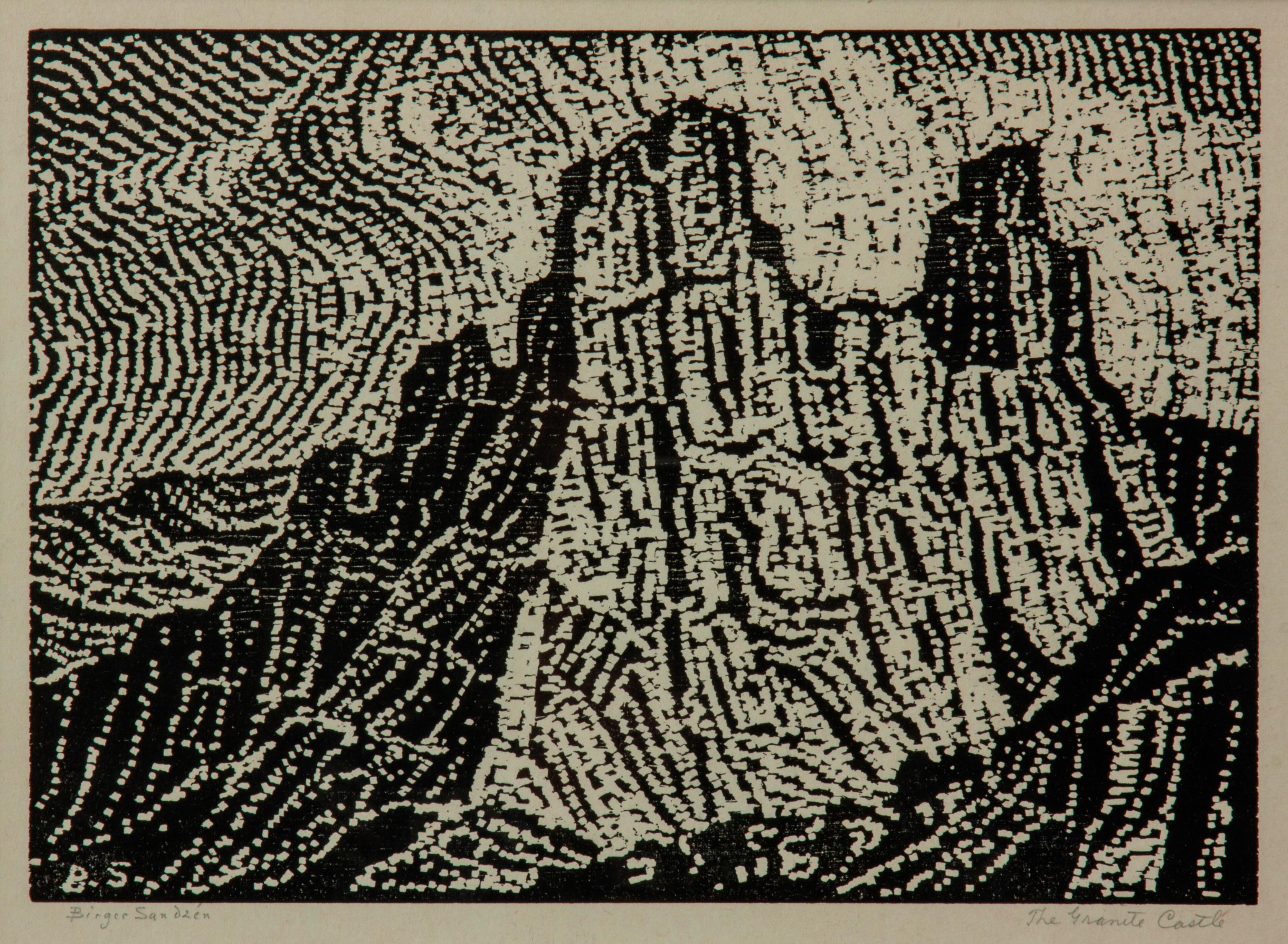 Appraisal: BIRGER SANDZEN 'THE GRANITE CASTLE' SIGNED WOODCUT Birger Sandzen Swedish-American