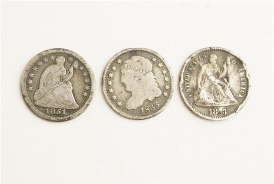 Appraisal: Half Dimes -O and Condition poor on st and last