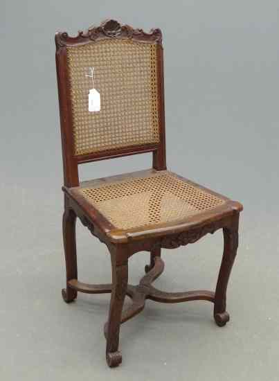 Appraisal: French cane seat side chair