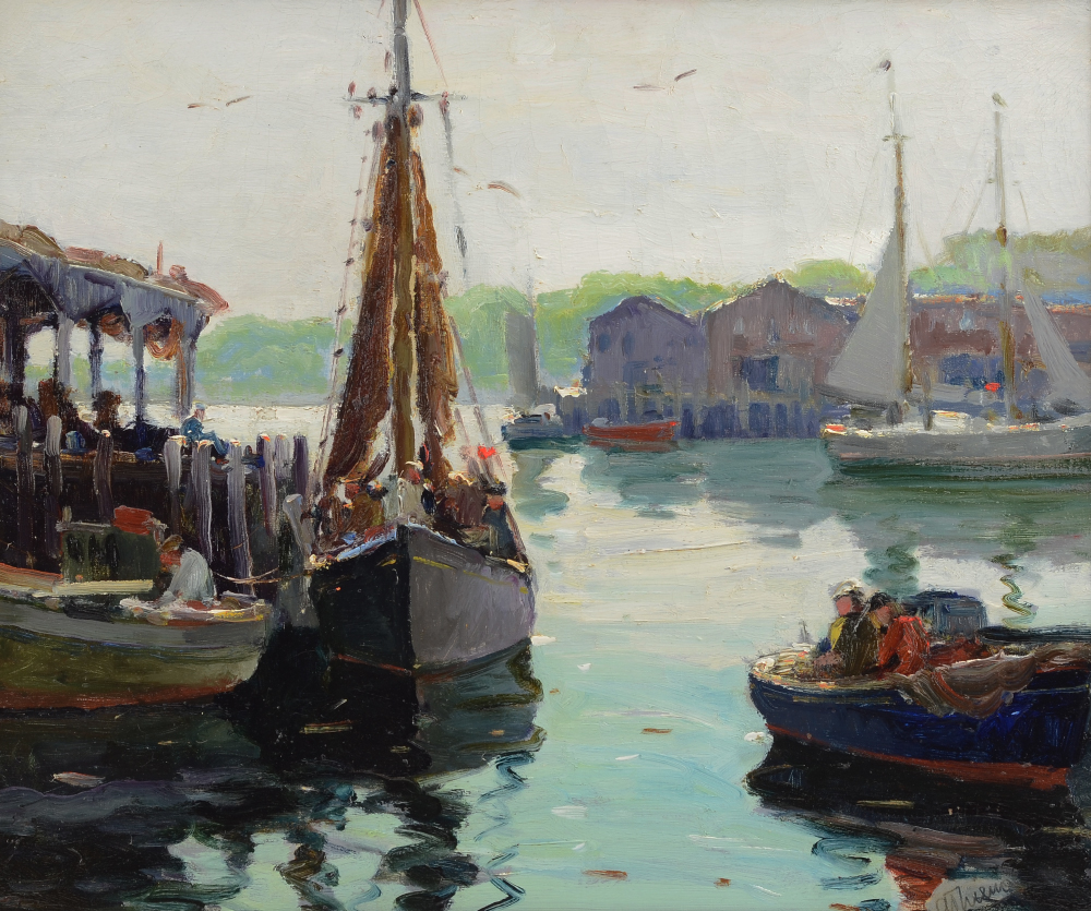 Appraisal: THIEME Anthony Dutch - ''Gloucester Harbor'' Oil Canvas '' x