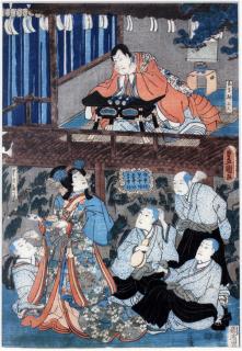 Appraisal: JAPANESE WOODBLOCK PRINT H L INTERIOR SCENE Signed Framed and