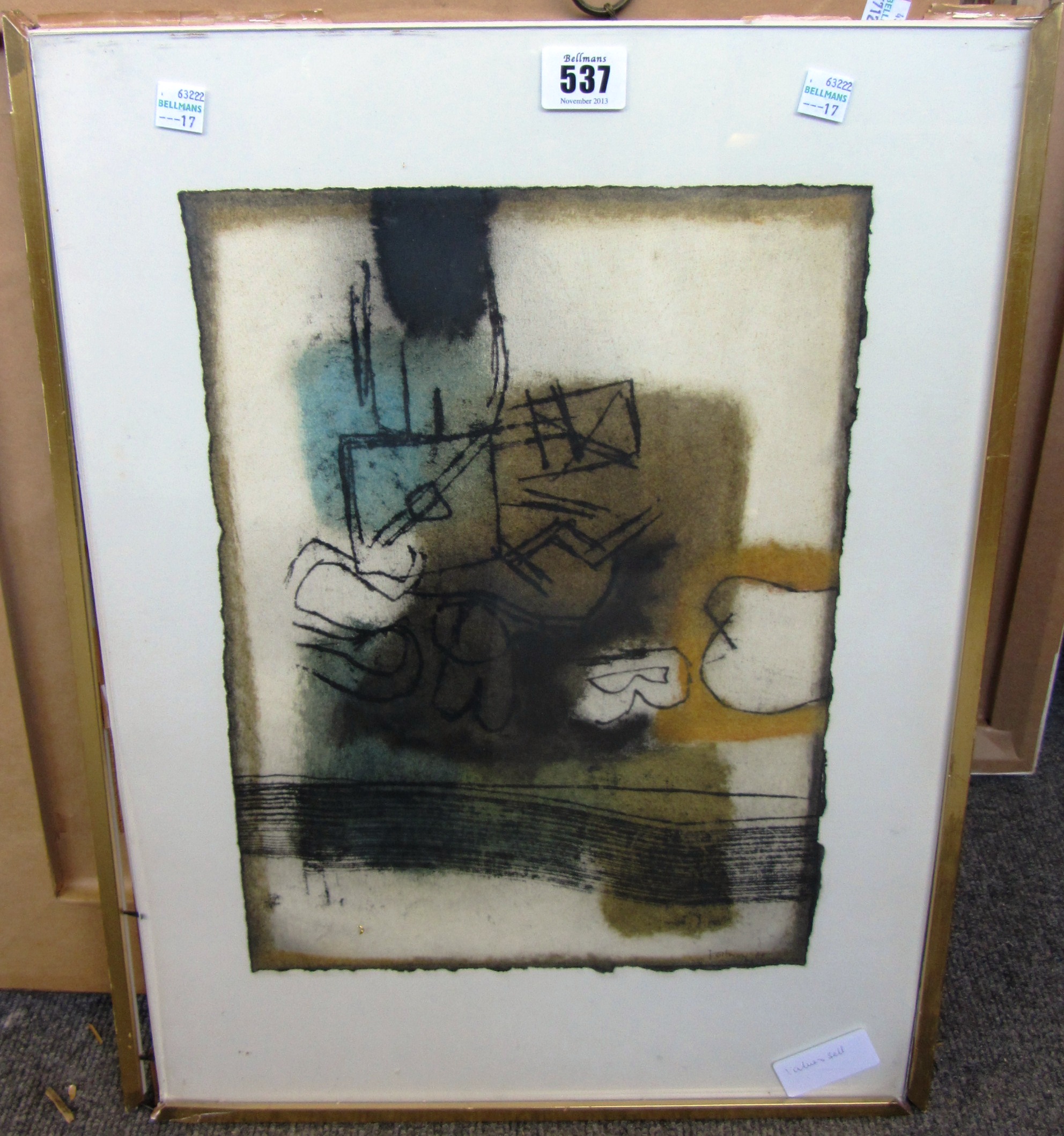 Appraisal: Douglas Portway - Untitled oil on paper signed and dated