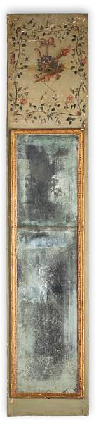 Appraisal: An Italian paint decorated pier mirror late th century The