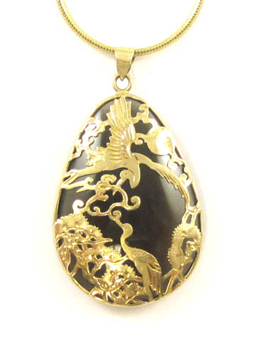 Appraisal: SMOKY QUARTZ PENDANT NECKLACE The k yellow gold pendant is