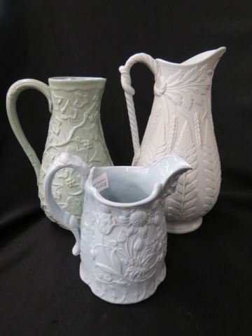 Appraisal: English Relief Pitcher mid th century to light blue to