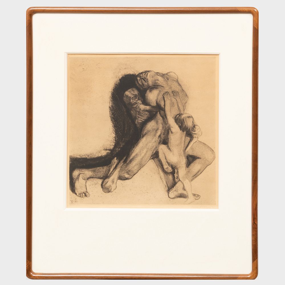 Appraisal: Kathe Kollowitz - Tod Und Feau Etching in black on