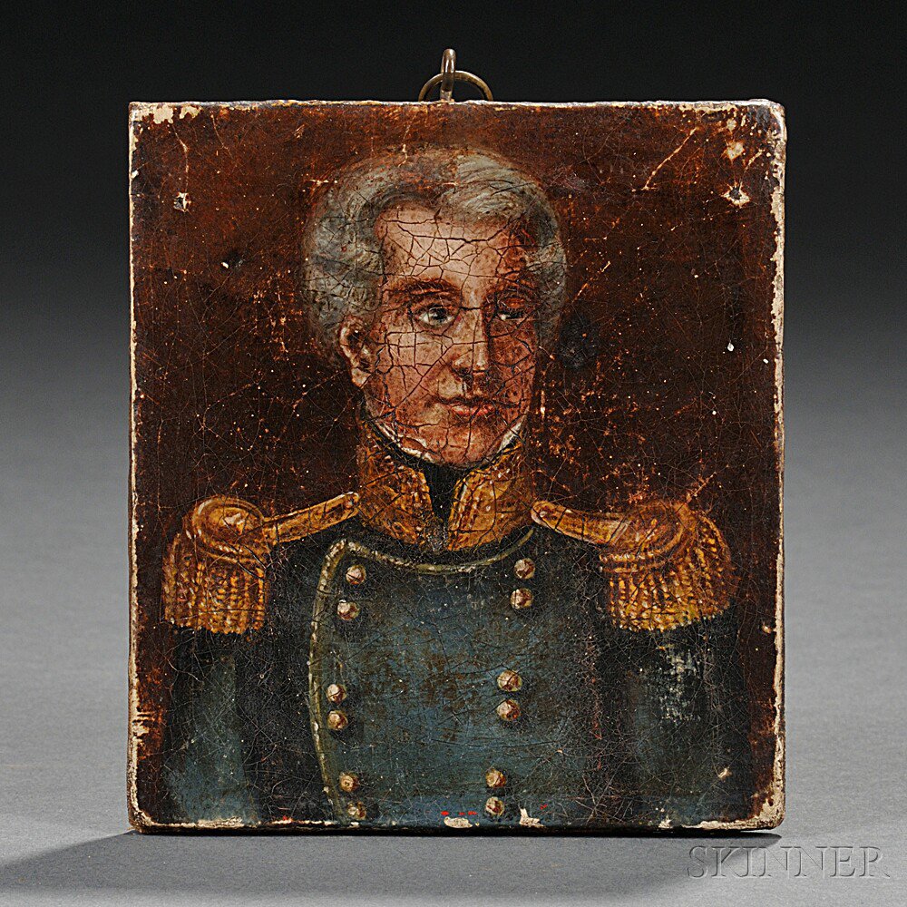 Appraisal: American School th Century Portrait of an American Military Officer