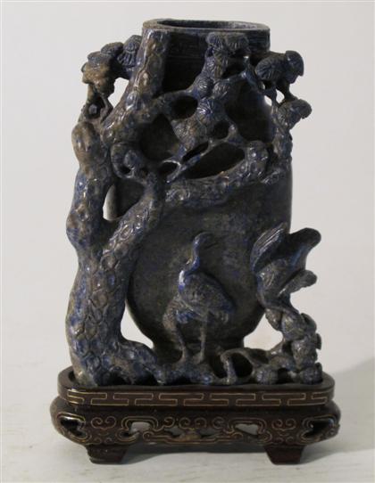 Appraisal: Chinese carved lapis lazuli vaseqing dynasty