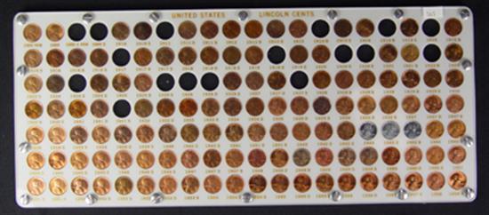 Appraisal: Lincoln Cent Collection Housed In Capital Holder Date range is