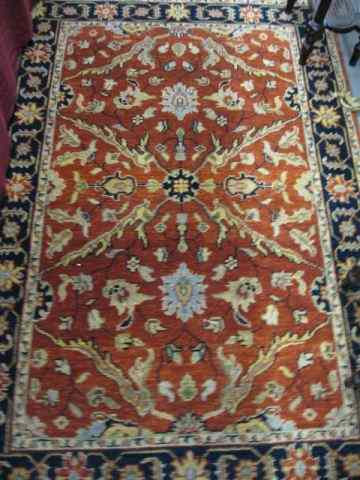 Appraisal: Mahal Persian Handmade Rug fine floral salmon field ' x