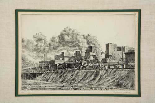 Appraisal: REGINALD MARSH Erie R R and Factories Etching engraving and