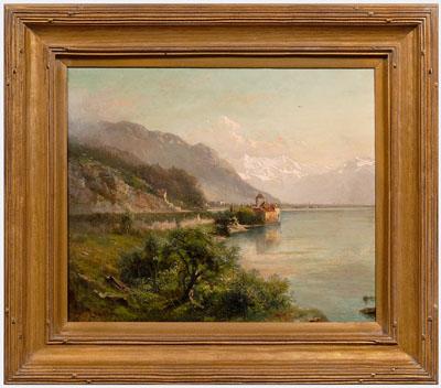 Appraisal: Edward L Custer painting Boston Massachusetts - view of lake