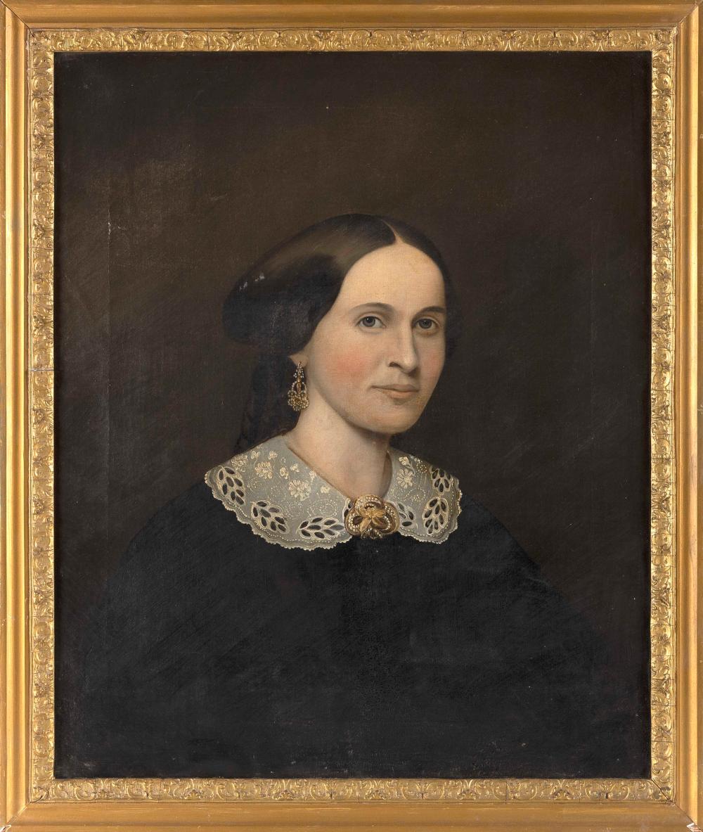 Appraisal: AMERICAN SCHOOL TH CENTURY PORTRAIT OF A WOMAN OIL ON