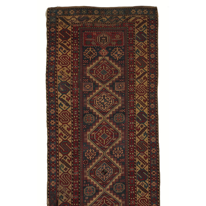 Appraisal: Caucasian Shirva runner c diamond and geometric pattern in red