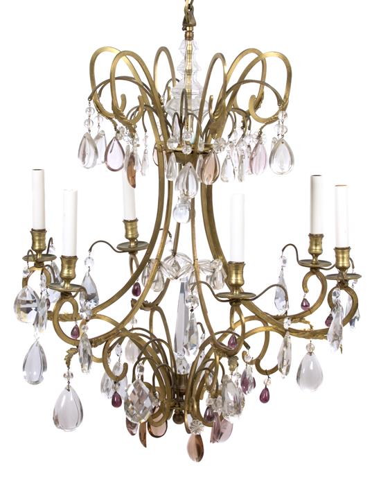 Appraisal: Sale Lot A Louis XVI Style Gilt Bronze Six-Light Chandelier