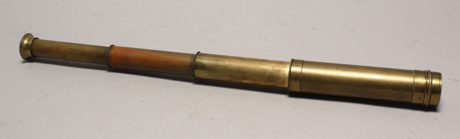 Appraisal: CIVIL WAR BRASS FOUR-DRAW TELESCOPE Civil War PeriodLength extended