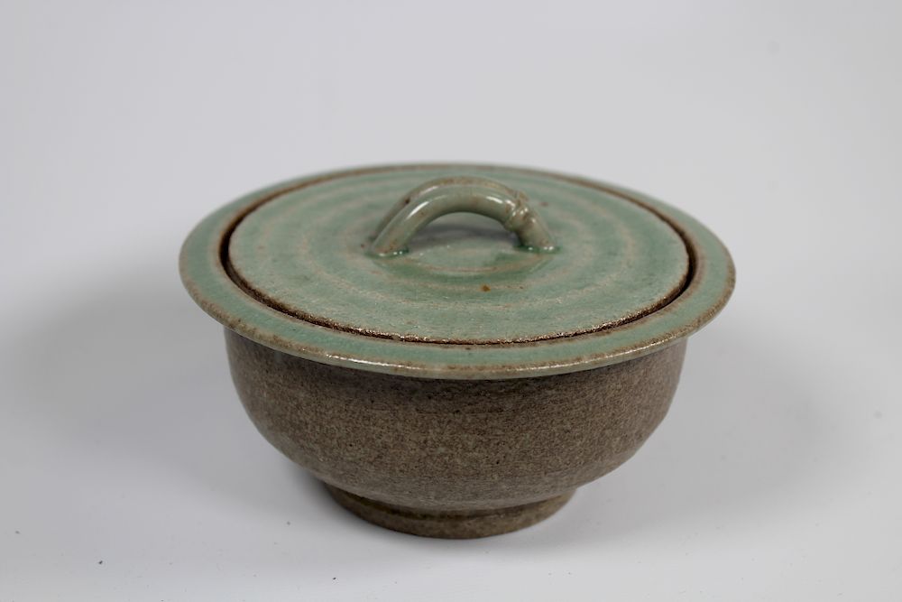 Appraisal: Chinese Glazed Pottery Covered Bowl Chinese Glazed Pottery Covered Bowl