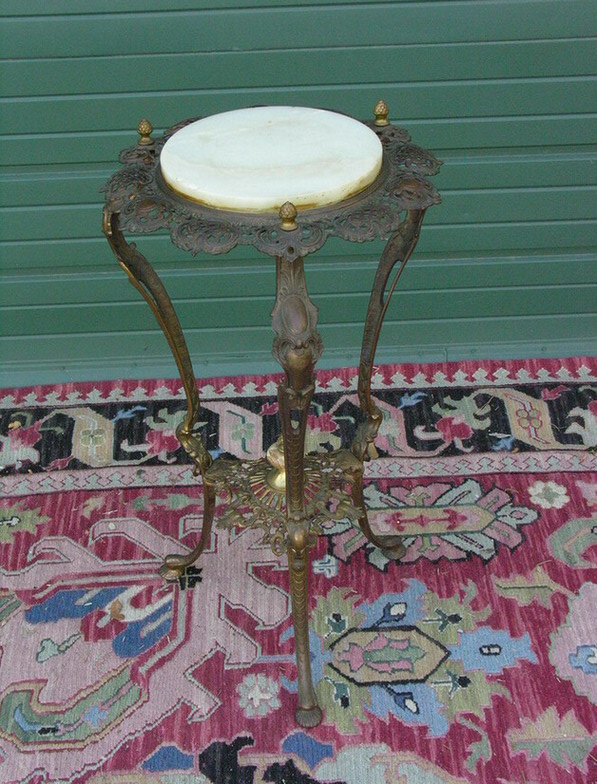 Appraisal: VICTORIAN MARBLE AND BRASS PARLOR TABLE Size by