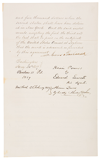 Appraisal: BUCHANAN JAMES Manuscript Document Signed as President a contract with