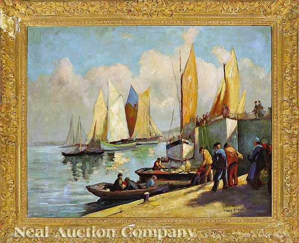 Appraisal: Henry Atwood American th c Early Morning Fecamps oil on