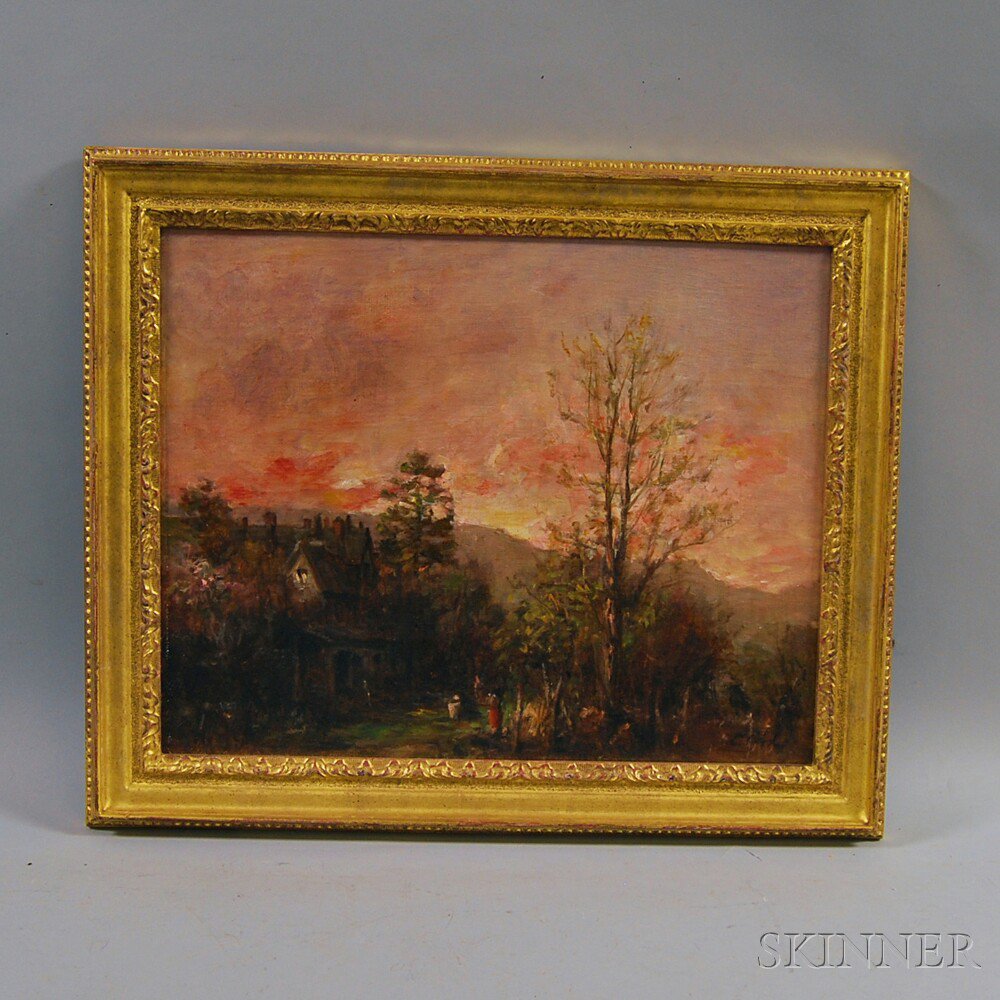 Appraisal: Tom Clark American th st Century Autumn Landscape with Figures