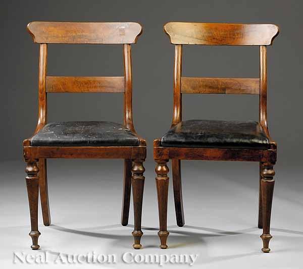 Appraisal: A Pair of American Late Classical Mahogany Side Chairs c