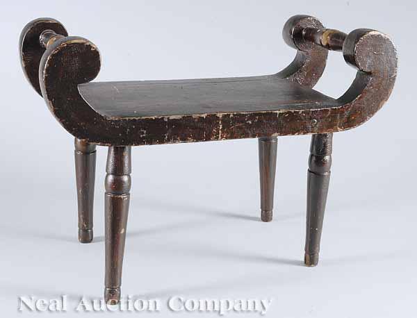 Appraisal: An American Classical Paint-Decorated Stool early th c probably Pennsylvania