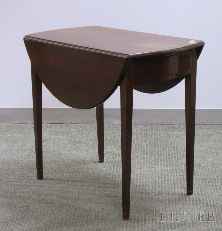 Appraisal: Federal Mahogany Drop-leaf Pembroke Table with End Drawer ht lg