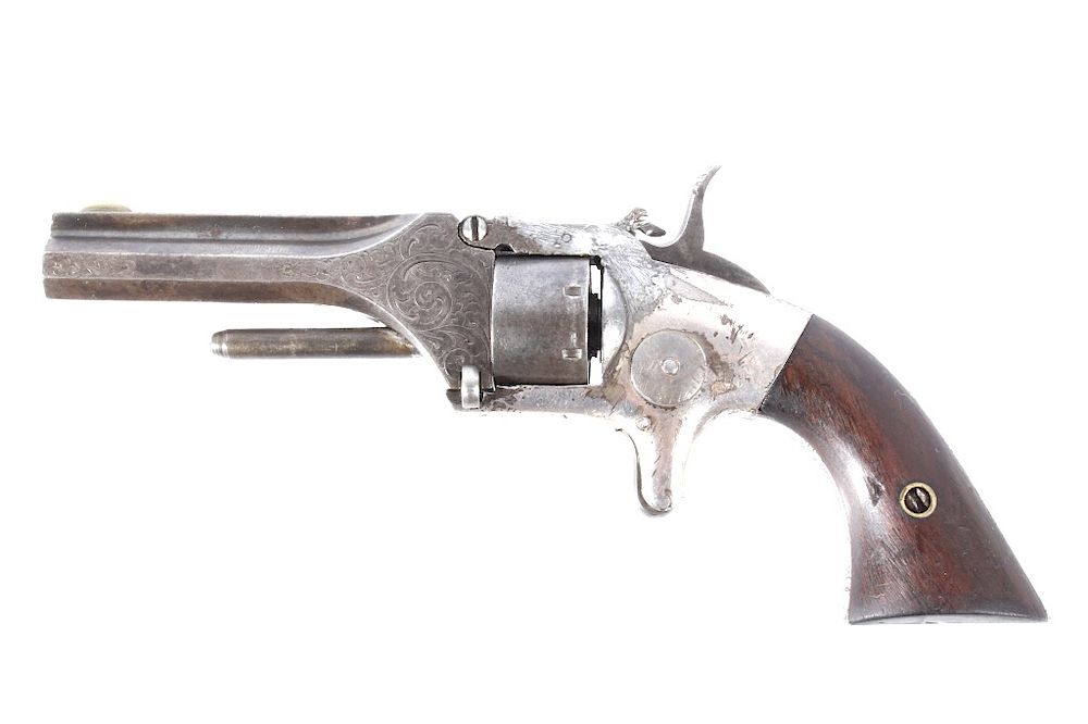 Appraisal: Engraved Manhattan Arms Cal Pocket Revolver This lot features a