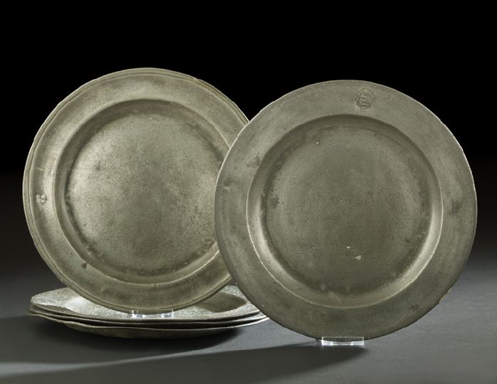 Appraisal: Five Georgian Pewter Plates second and third quarters th century