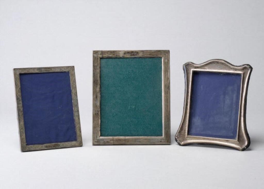 Appraisal: A lot of three sterling silver photo frames a Birks