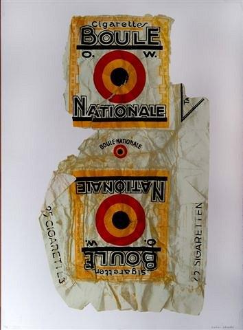 Appraisal: PETER BLAKE b - 'Cigarettes Boule Nationale' from 'Fag Packets'