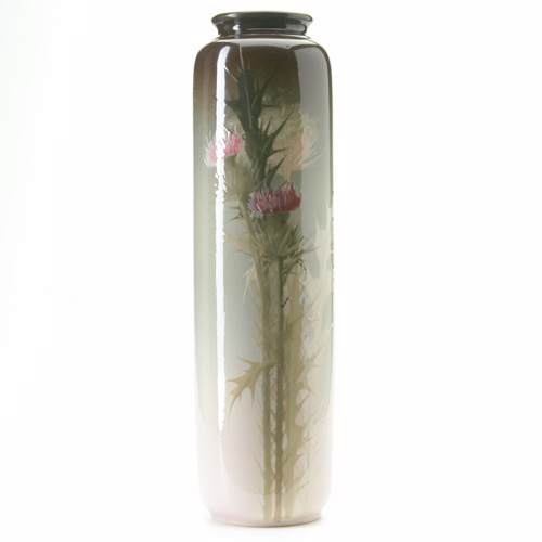 Appraisal: WELLER Eocean fine and tall cylindrical vase beautifully painted by