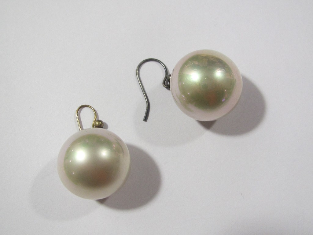 Appraisal: Pair of paste pearl drop earrings