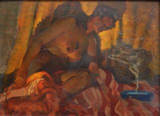 Appraisal: Harry Fisk oil Harry Fisk American - - ''Nude Contemplation''-