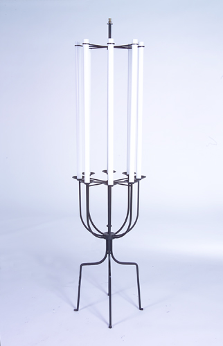 Appraisal: TOMMI PARZINGER Floor lamp with eight tall candlestick fixtures on