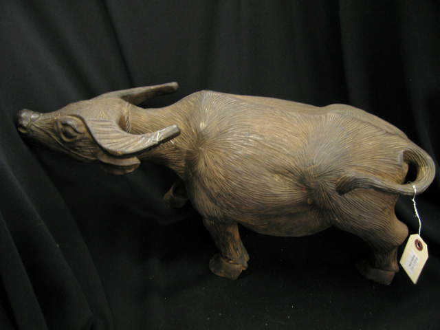 Appraisal: Carved Oriental Wooden Figurine of an Oxen