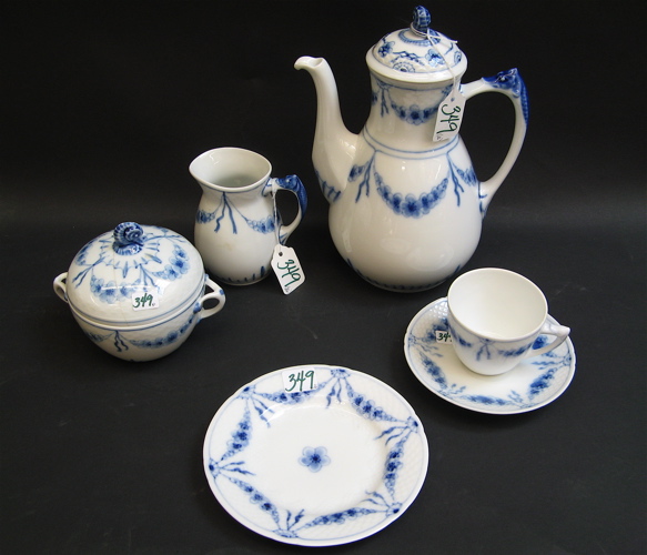 Appraisal: DANISH B G TWENTY-SIX PIECE PORCELAIN COFFEE SET including a