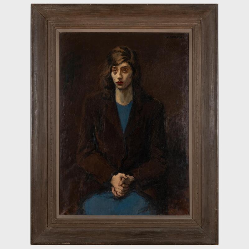 Appraisal: Raphael Soyer - Girl in Brown Jacket Oil on canvas