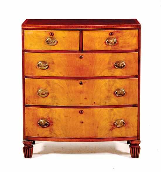 Appraisal: English Victorian mahogany bowfront chest of drawers late th century