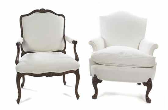 Appraisal: A Louis XV Style Fauteuil having a shaped shell carved