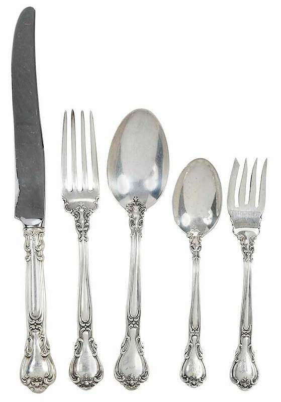 Appraisal: Set of Chantilly Sterling Flatware American th century including twelve