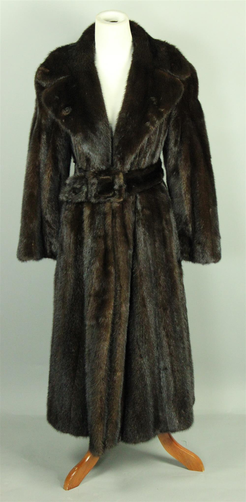 Appraisal: SAKS JANDEL FULL LENGTH MINK COAT WITH SELF BELT SIZE