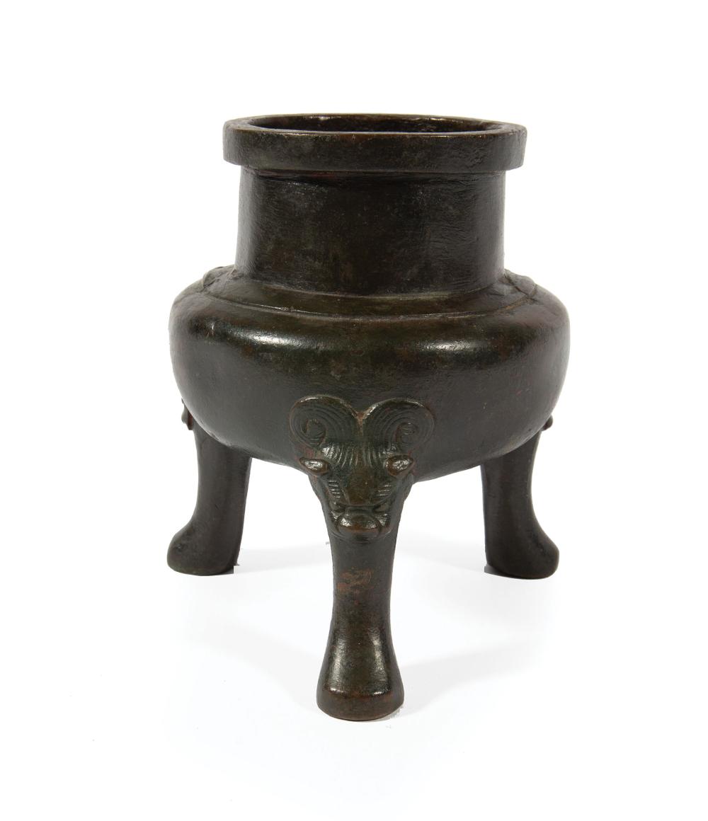 Appraisal: Chinese Bronze Ding-Form Tripod Censer probably Ming Dynasty - tall