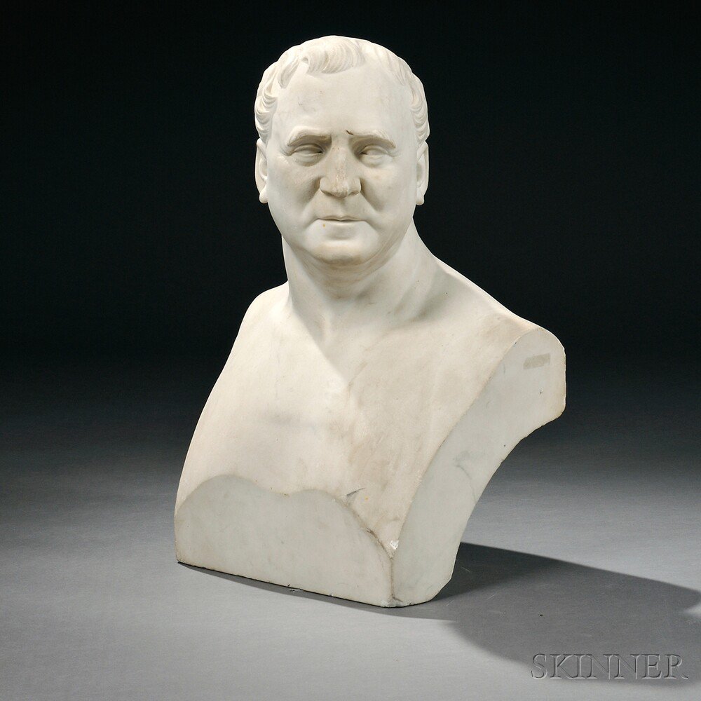 Appraisal: Thomas Dow Jones American - White Marble Bust of a