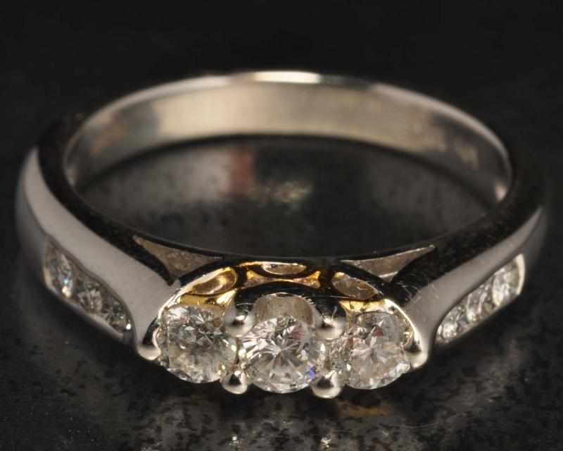 Appraisal: K Two-Tone Gold Diamond Ring Description Diamonds ctw center stones