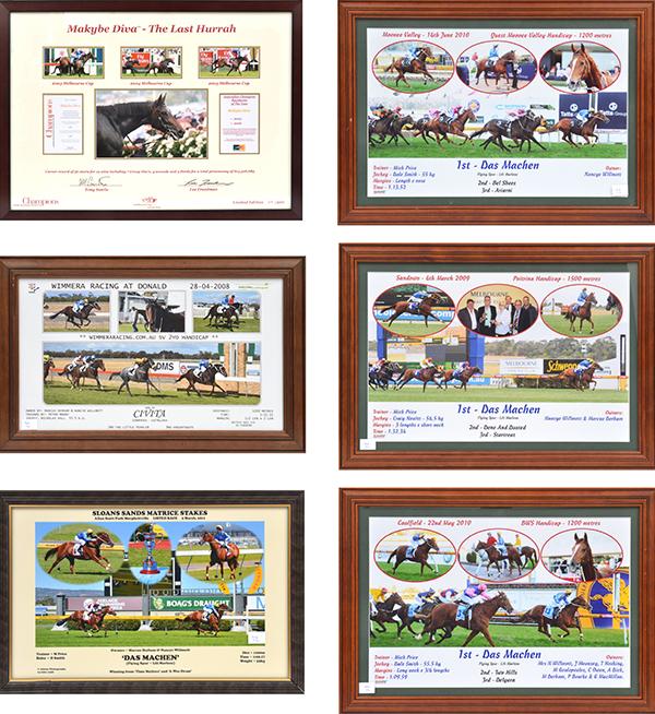 Appraisal: FOUR FRAMED DAS MACHEN FINISHING PHOTOGRAPHS A MAKYBE DIVA FRAMED