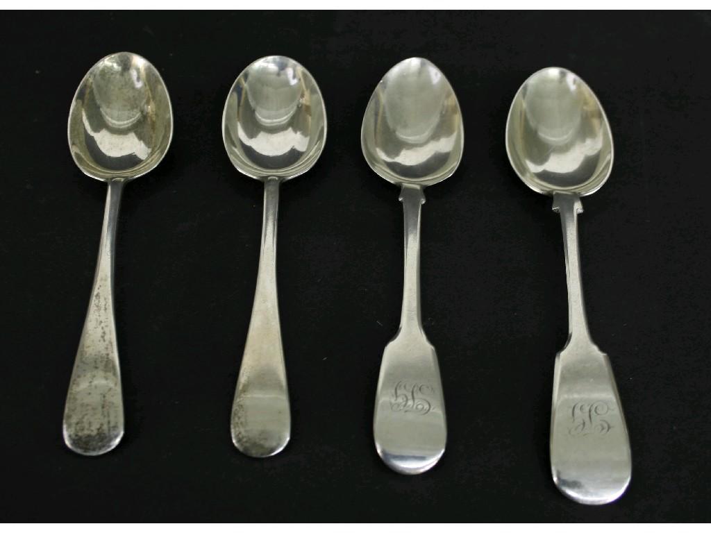 Appraisal: Early Victorian fiddle pattern silver dessert spoon maker BS London