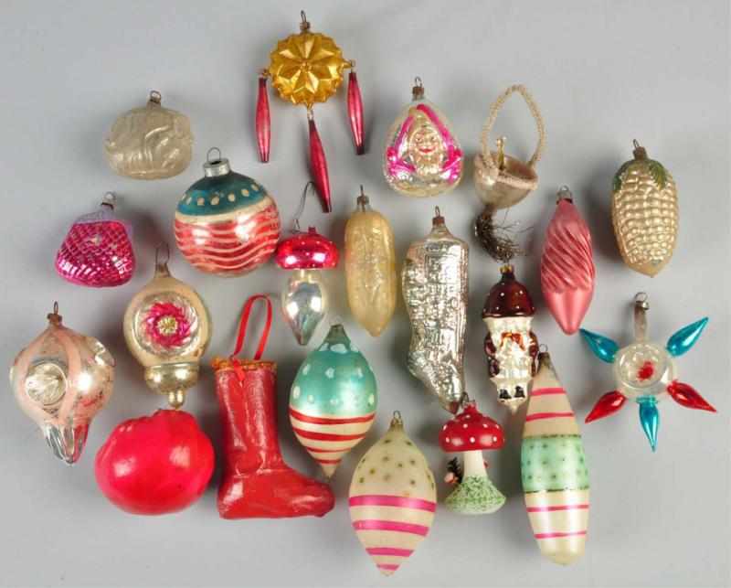 Appraisal: Lot of Glass Figural Christmas Ornaments Description